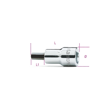 Beta Socket Driver for Hexagon Screw, 6mm 009100496